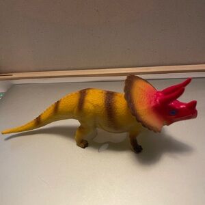 Source Unknown Red and Yellow Triceratops Action Figure